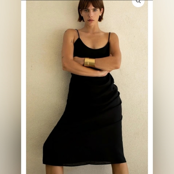 Zara ZW Collection Linen Blend Midi Dress - Picture 3 of 4